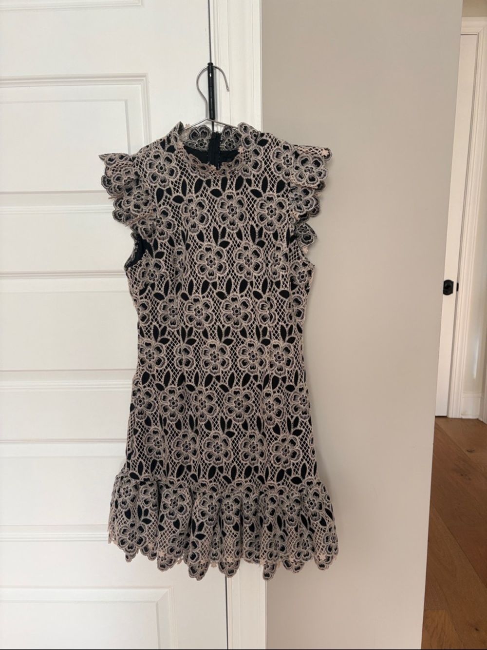 Aqua Bloomingdale’s Floral Mock Neck Mini Dress